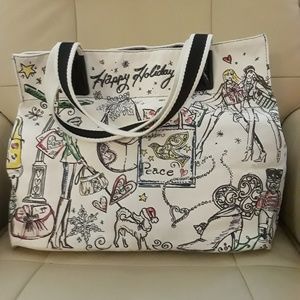 Holiday Brighton Canvas Tote with Christmas Theme